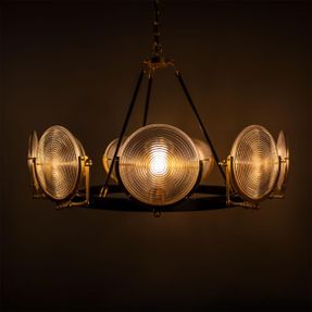 Mullan Portland Prismatic Glass Dish Chandelier, Nine-light