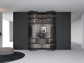 Caccaro Total Opening 50 In Fumé Glass Display Cabinets