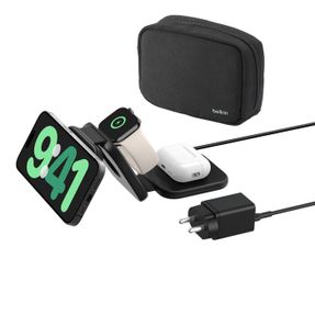 Belkin 3-in-1 Magnetic Wireless Charging Travel Pad with Qi2 15W