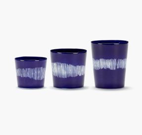Serax Coffee Cup 25cl Dark Blue - White Stripes Feast