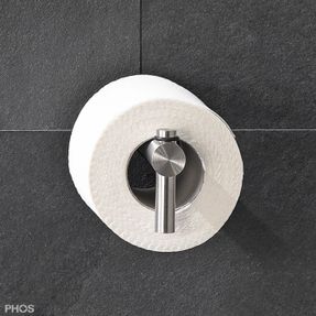 Phos Minimalist Stainless Steel Toilet Roll Holder - Screw-fixed