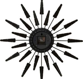 Wayfair Midcentury/modern Starburst Metal Wall Clock 23 Inches - Walnut