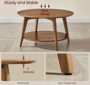 Wayfair Maklena Coffee Table With 2-Tier Storage Shelves