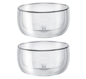 Zwilling 2 Piece Double-wall Glass Bowl Set Transparent