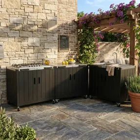 Wayfair FEASTO 35-Inch 3 Piece Freestanding Modular Outdoor Kitchen Set