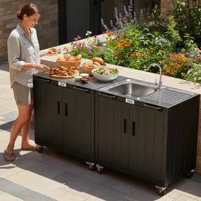 Wayfair FEASTO 35-Inch 3 Piece Freestanding Modular Outdoor Kitchen Set