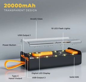 Lapcare Bolt Pro 20000mAh Power Bank Black + Yellow (LPB-405)