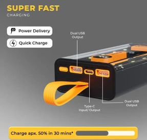 Lapcare Bolt Pro 20000mAh Power Bank Black + Yellow (LPB-405)