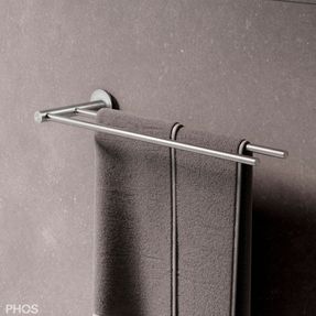 Phos Double Stainless Steel Towel Rail, Open On ONE Side