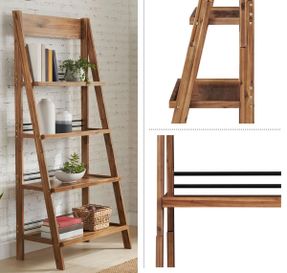 Wayfair Lavish Home 4-Tier Wood Ladder Bookshelf, Walnut