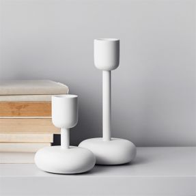 Iittala  Nappula Candleholder White Big And Small