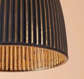 Thelightyard Bell 3 way black & gold leaf cluster bathroom pendant light ip44