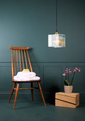 Thelightyard Classic Ribbed Glass Bathroom Pendant Light
