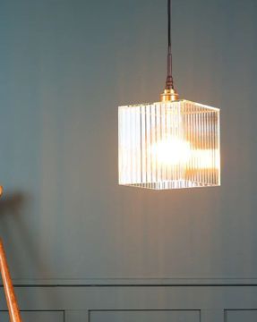 Thelightyard Classic Ribbed Glass Bathroom Pendant Light
