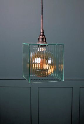 Thelightyard Classic Ribbed Glass Bathroom Pendant Light