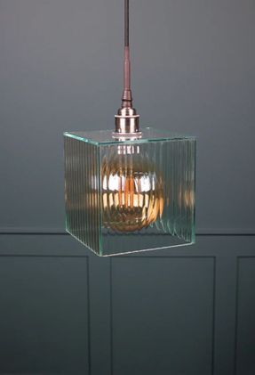 Thelightyard Classic Ribbed Glass Bathroom Pendant Light