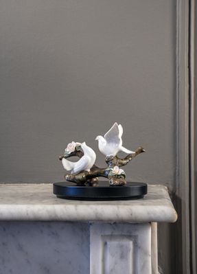 Lladro Doves on A Cherry Tree Figurine