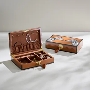 Jonathan Adler Zebra Lacquer Jewelry Box