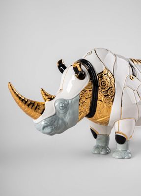Lladro Rhino Cyborg Sculpture