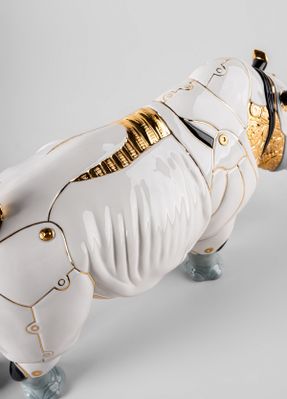 Lladro Rhino Cyborg Sculpture