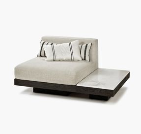 Serax Bench One Seater Incl Cushion Indoor Bone - Black Rudolph