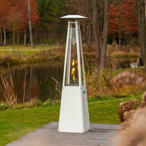 Kratki Outdoor Gas Heater Umbrella Steel Black 12 kW Set
