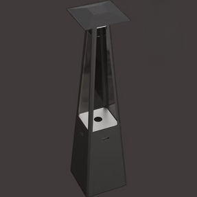 Kratki Outdoor Gas Heater Umbrella Steel Black 12 kW Set