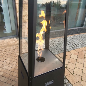Kratki Outdoor Gas Heater Umbrella Steel Black 12 kW Set