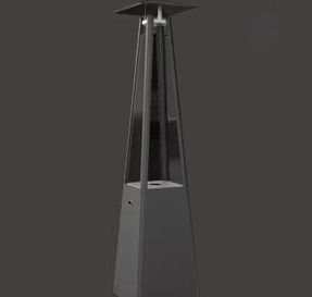 Kratki Outdoor Gas Heater Umbrella Steel Black 12 kW Set