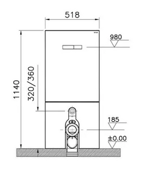 Vitra Vitrus Glass Concealed Cistern