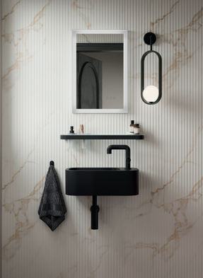Crosswater Fluted Marble Laminate Wall Panel
