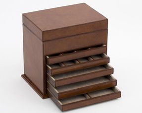 Flamant Manhattan Jewellery Box - Brown Leather