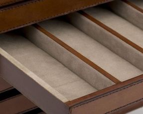 Flamant Manhattan Jewellery Box - Brown Leather