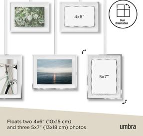 Umbra Exhibit Wall Picture Frames, Set Of 5