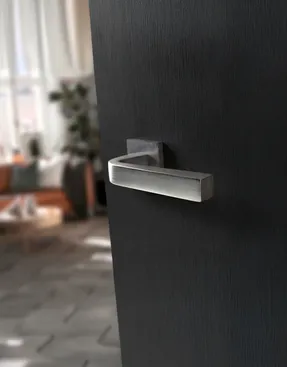 Groel Touch Door Handle Set On Squared Rose