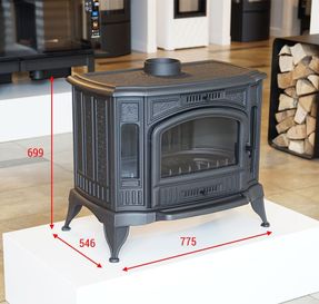 kratki Wood burning cast iron stove kratki k9 automatic air control ø 150 10 kw pyrolysis