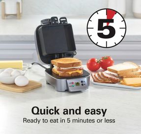 Hamiltonbeach Sandwich Stacker™ Hot Sandwich Maker, Silver
