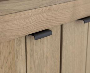 Flamant Iron Jason Cabinet - Weathered Oak & 3 Iron Doors