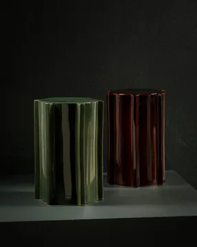 Serax Side Table Dark Brown Geometrical Pawn