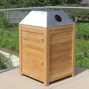 Country Casual Teak Urbana Single-stream Recycling Lid Receptacle
