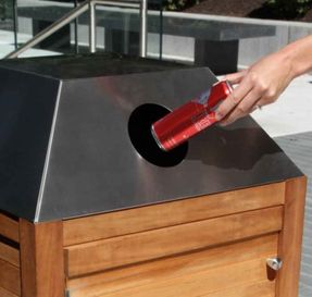 Country Casual Teak Urbana Single-stream Recycling Lid Receptacle