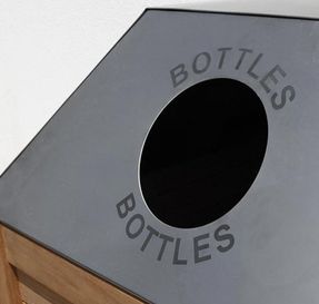 Country Casual Teak Urbana Single-stream Recycling Lid Receptacle