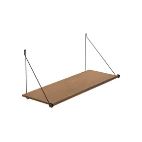 We Do Wood Loop Shelf - Smoked Oak & Brass