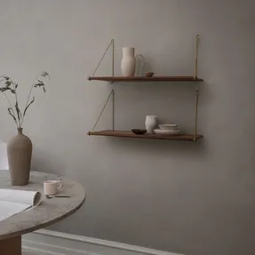 We Do Wood Loop Shelf - Smoked Oak & Brass