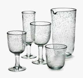 Serax White Wine Glass Transparent With Bubbles Pure