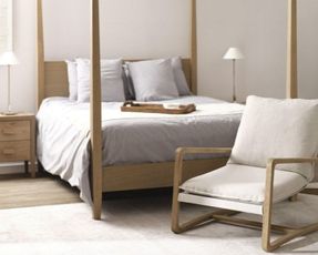 Flamant Cape Cod, Four-poster Bed, Weathered Oak, 160 Cm