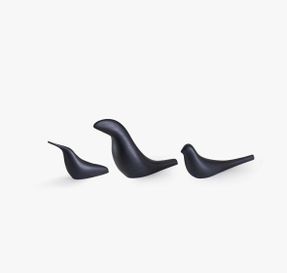 Ligne Roset Pájaros Set Of 3 Decorative Birds Black
