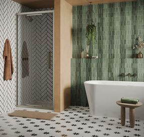 Crosswater Asura Infold Shower Door With Side Panel