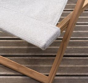 Unopiu Cosette Deckchair In Teak With Dove Grey Cover