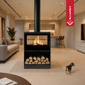 Kratki Wood burning stove tunnel kratki kari 80 12 kw ø 180